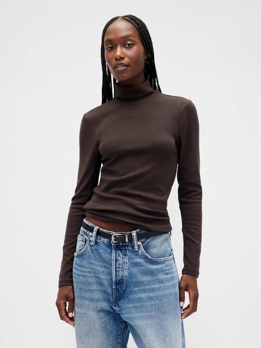 gap | modern turtleneck | cotton blend | brown | size: us xxl - Picture 4 of 6